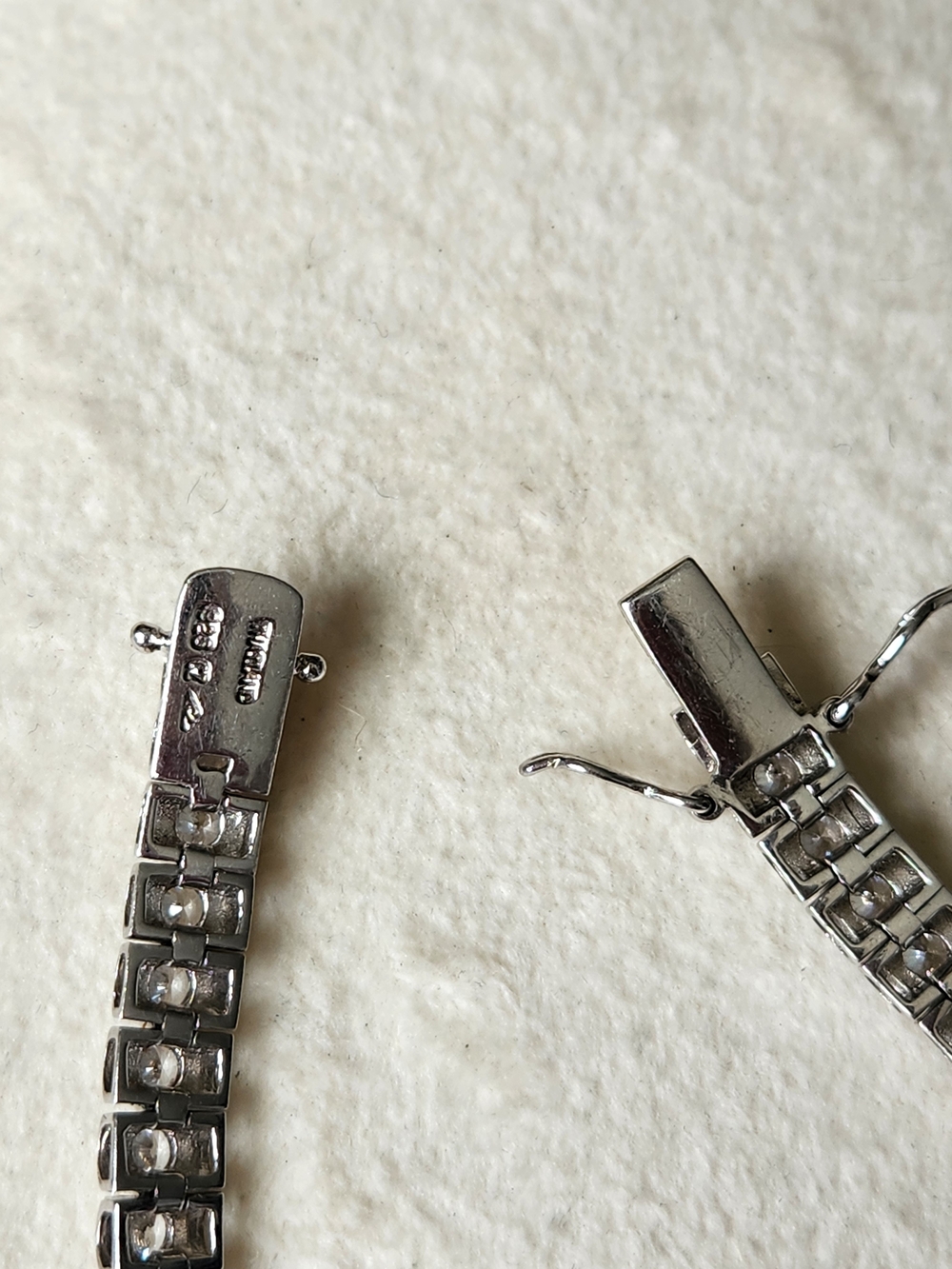 Artisan Vintage 925 Sterling Silver CZ Tennis Bracelet Simulated Diamond Size 7 - Picture 9 of 10